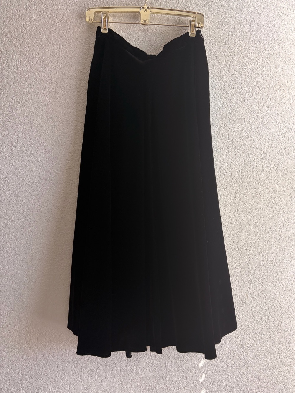 Vintage Ralph Lauren Heavy Silk Velvet Maxi Skirt Black - Size 12